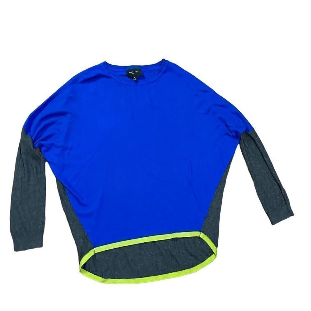 Romeo + Juliet Couture blue gray Colorblock sweater oversized sz Large‎